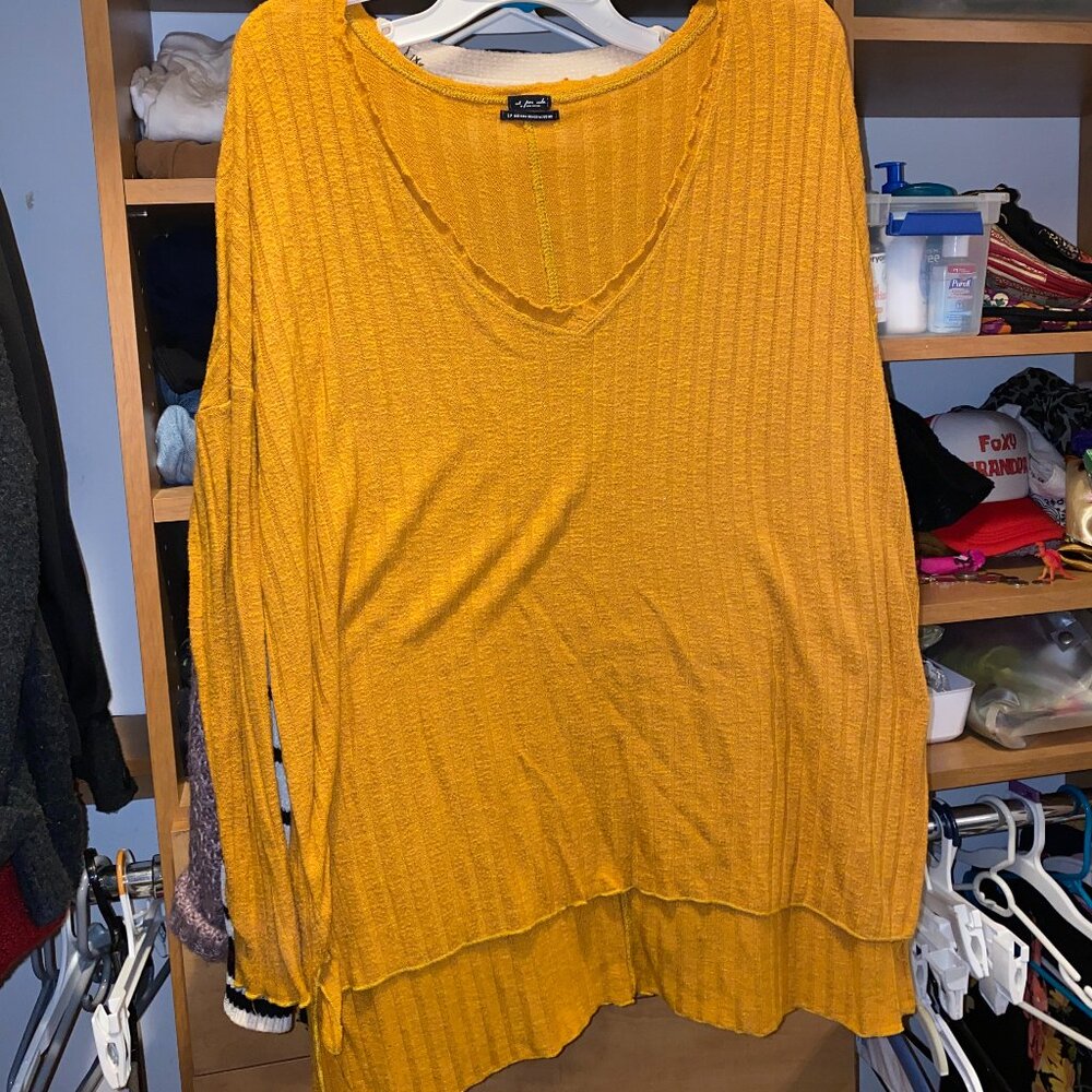 Out from under Urban Outfitters mustard yellow sweater